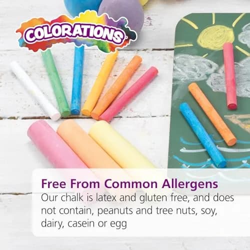 Colorations Sidewalk Chalk Set 50 Jumbo Pieces 4" x 1" | ASTM Certified Non-Toxic & Washable Art Colors thumbnail 2