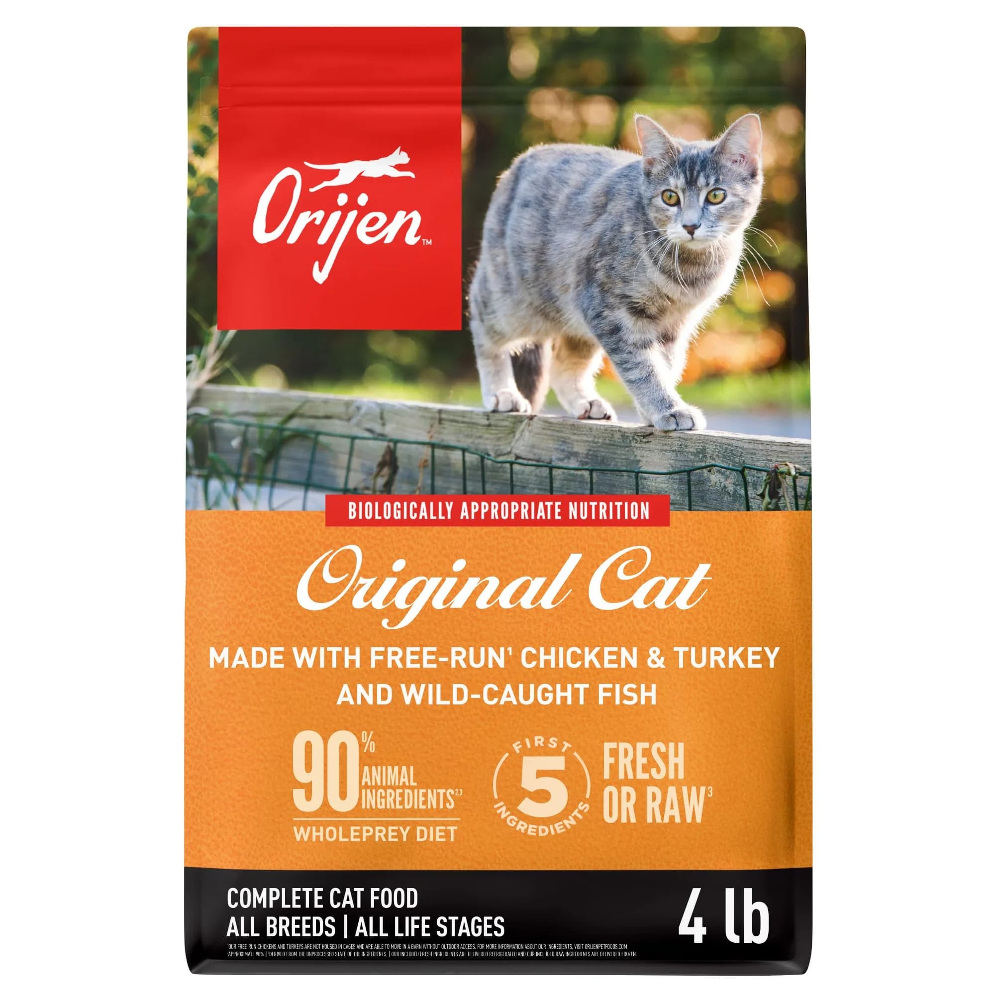 ORIJEN Grain Free WHOLEPREY Dry Cat Food 4lb | High Protein, Raw Flavor, Supports Digestion & Coat - main product image