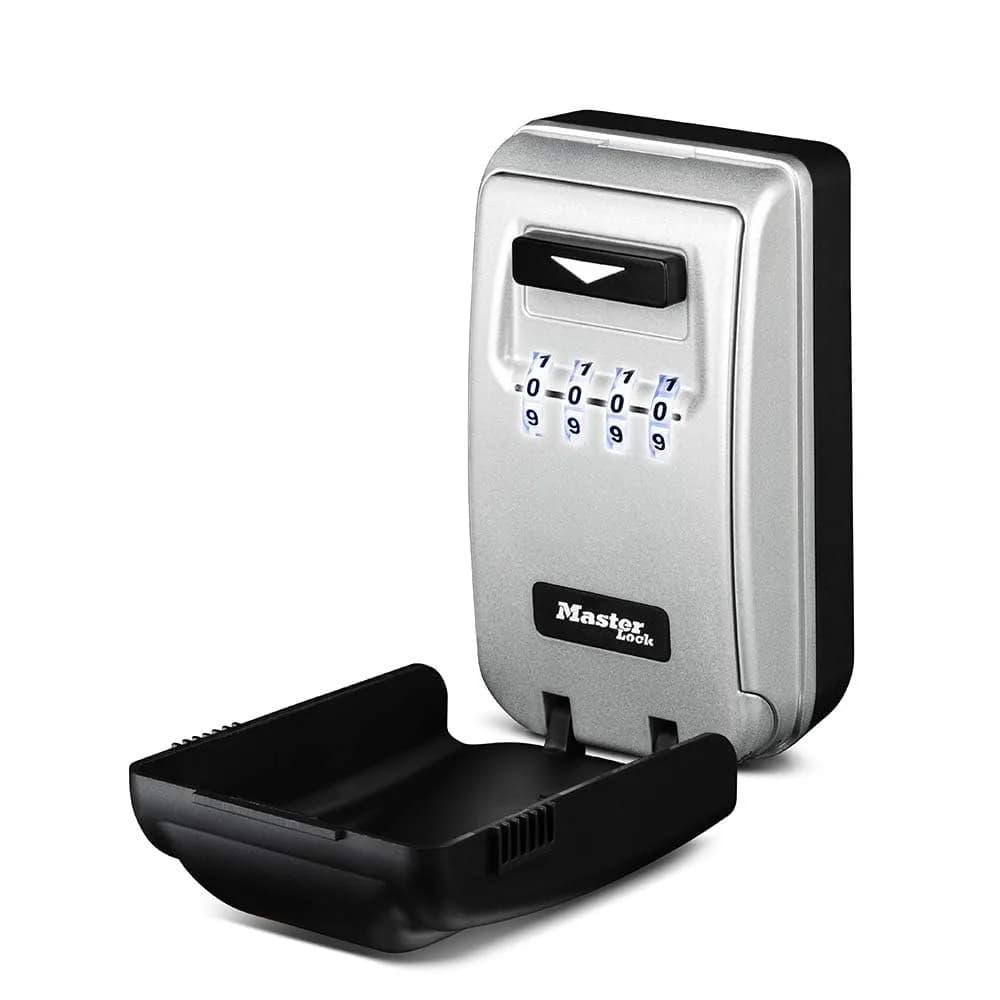 Master Lock 5425D Set Your Own Combination Wall Mount Lock Box with Light Up Dials, 6 Key Capacity, Black | Durable Metal Body & Easy Visibility - main product image