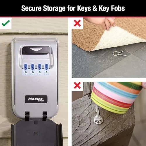 Master Lock 5425D Set Your Own Combination Wall Mount Lock Box with Light Up Dials, 6 Key Capacity, Black | Durable Metal Body & Easy Visibility thumbnail 4