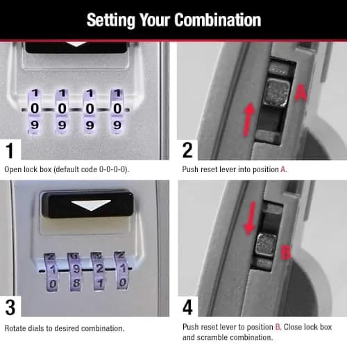 Master Lock 5425D Set Your Own Combination Wall Mount Lock Box with Light Up Dials, 6 Key Capacity, Black | Durable Metal Body & Easy Visibility thumbnail 6