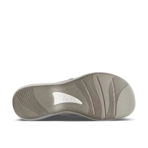 Clarks Breeze Sea Flip-Flop 9 | Silver Synthetic, Lightweight & Comfortable thumbnail 5