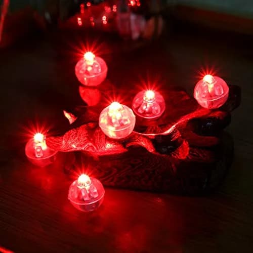 Neo LOONS Red Round LED Balloon Lights 100 Count (2.9 oz) | Long Standby Time for Paper Lanterns & Parties thumbnail 2