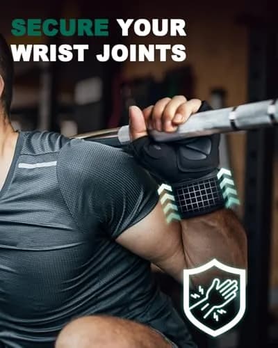 Trideer Workout Gloves with Wrist Wrap Support | Full Palm & Wrist Stability for Men thumbnail 2