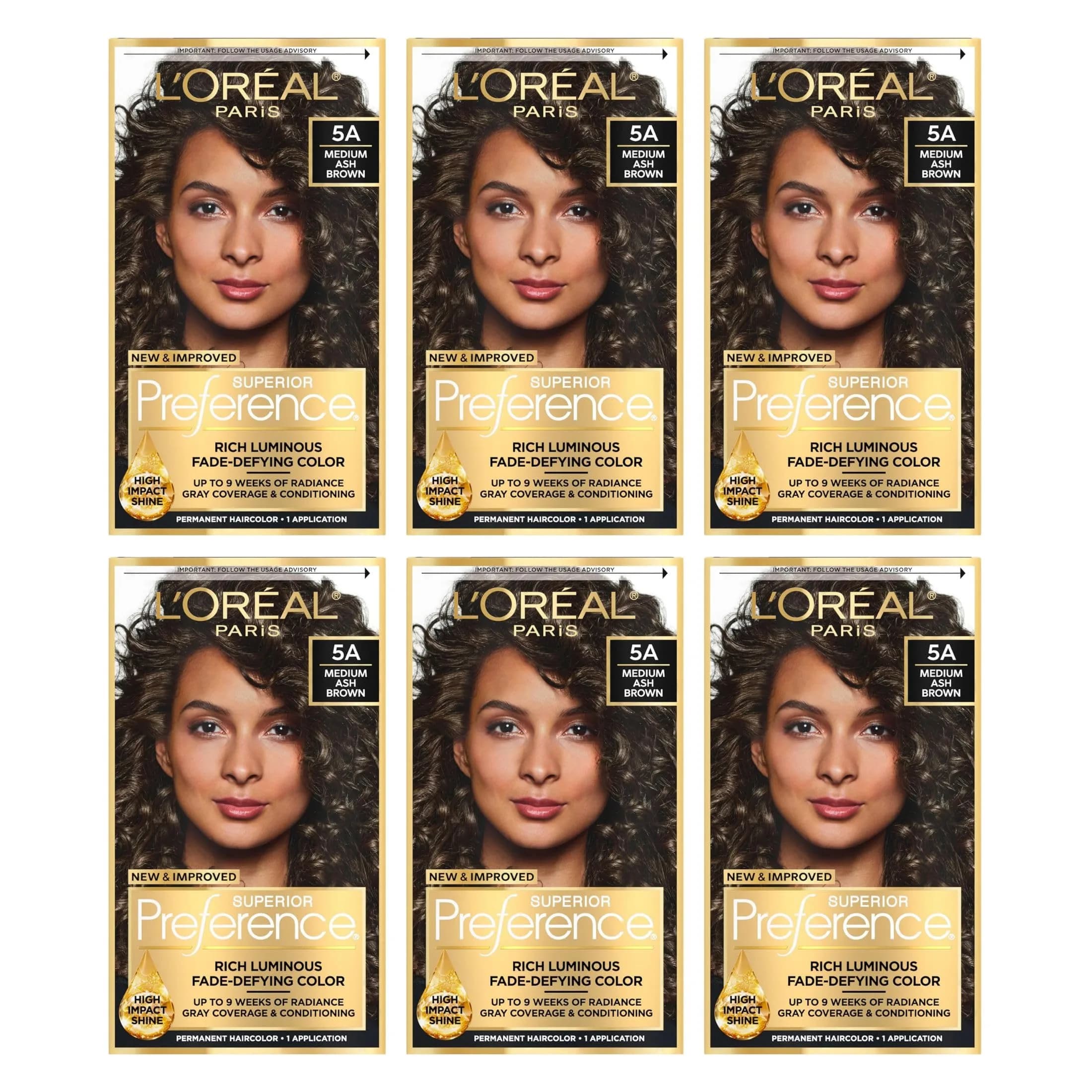 L'Oreal Superior Preference 5A Medium Ash Brown | Long-Lasting Ash Brown Hair Color Kit — 5A Medium Ash Brown