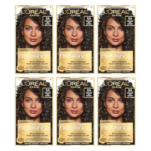 L'Oreal Superior Preference 5A Medium Ash Brown | Long-Lasting Ash Brown Hair Color Kit thumbnail 1