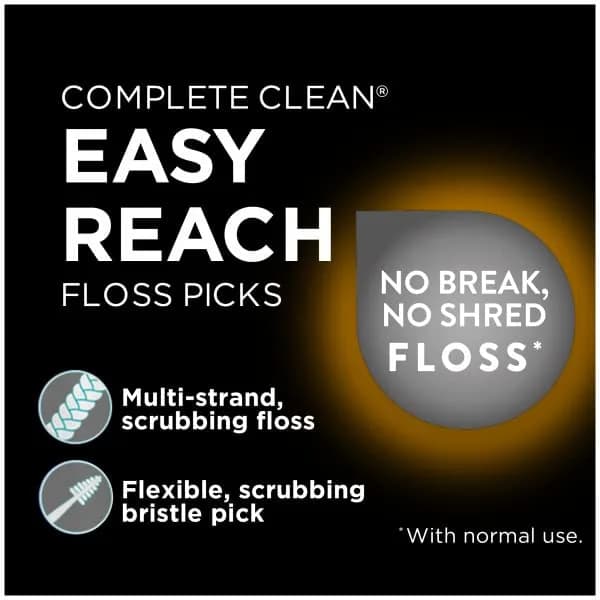 DenTek Complete Clean Easy Reach Floss Picks, Mouthwash Blast Flavor, 75 ct. (Pack of 4) | Advanced Fluoride Coating thumbnail 5