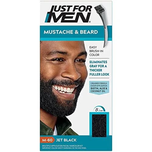 Just for Men Color Gel Mustache, Beard & Sideburns 115 Jet Black | Natural Jet-Black Facial Hair Color thumbnail 1