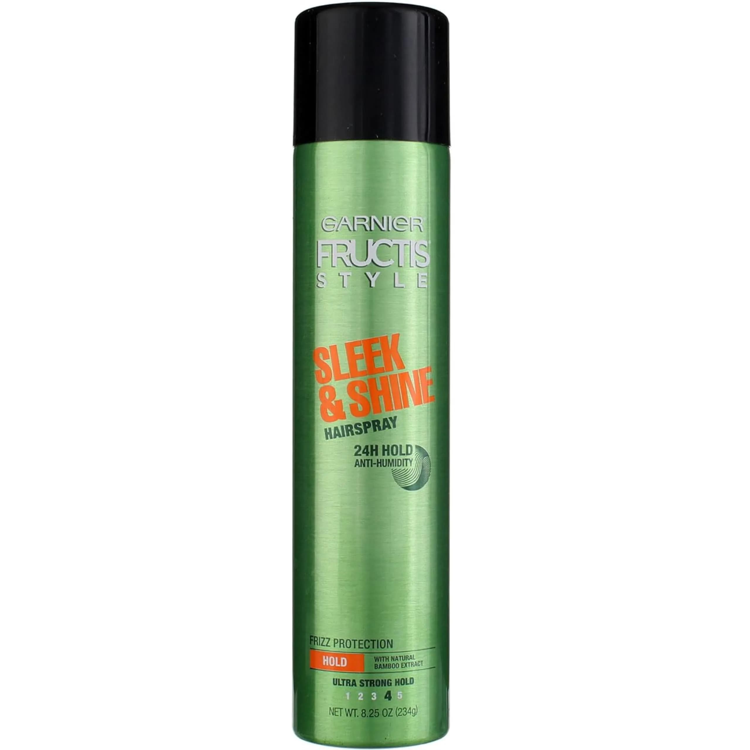 Garnier Fructis Sleek & Shine Hairspray, Extra Strong Hold 236ml (8.25 oz) | 24-Hour Anti-Humidity & Frizz Control — 8.25 Ounce