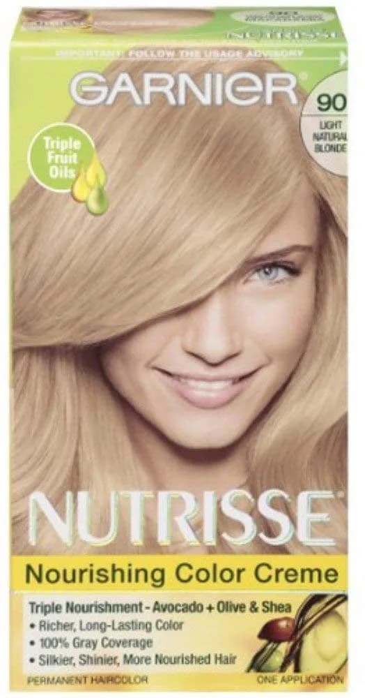 Garnier Nutrisse Nourishing Color Creme, Light Natural Blonde 90 | 2 Count (Pack of 1) | Permanent Hair Color - main product image