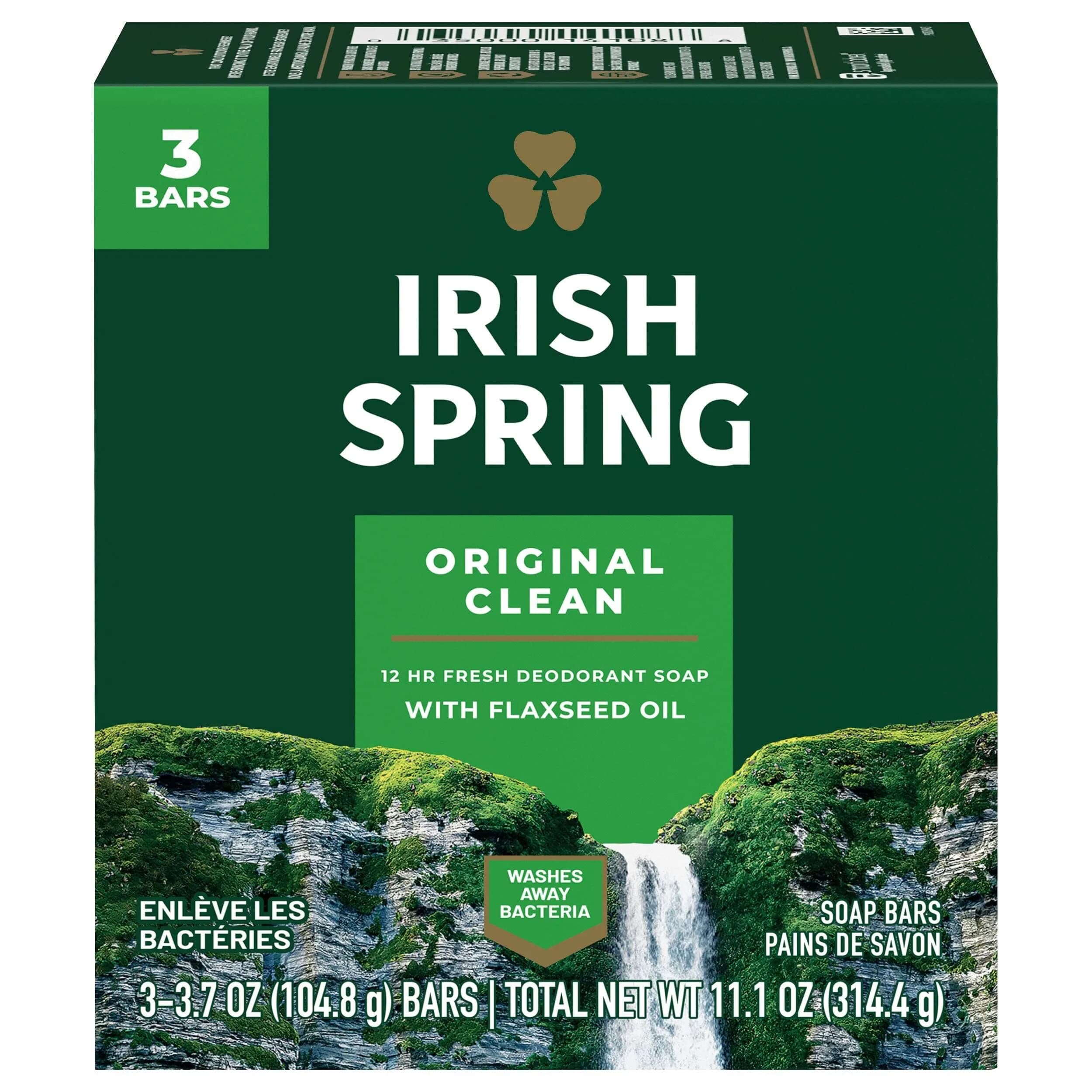 Irish Spring Original Scent Bar Soap 3.2 oz (90.7 g) | Classic Clean & Fresh — 90 Ounce