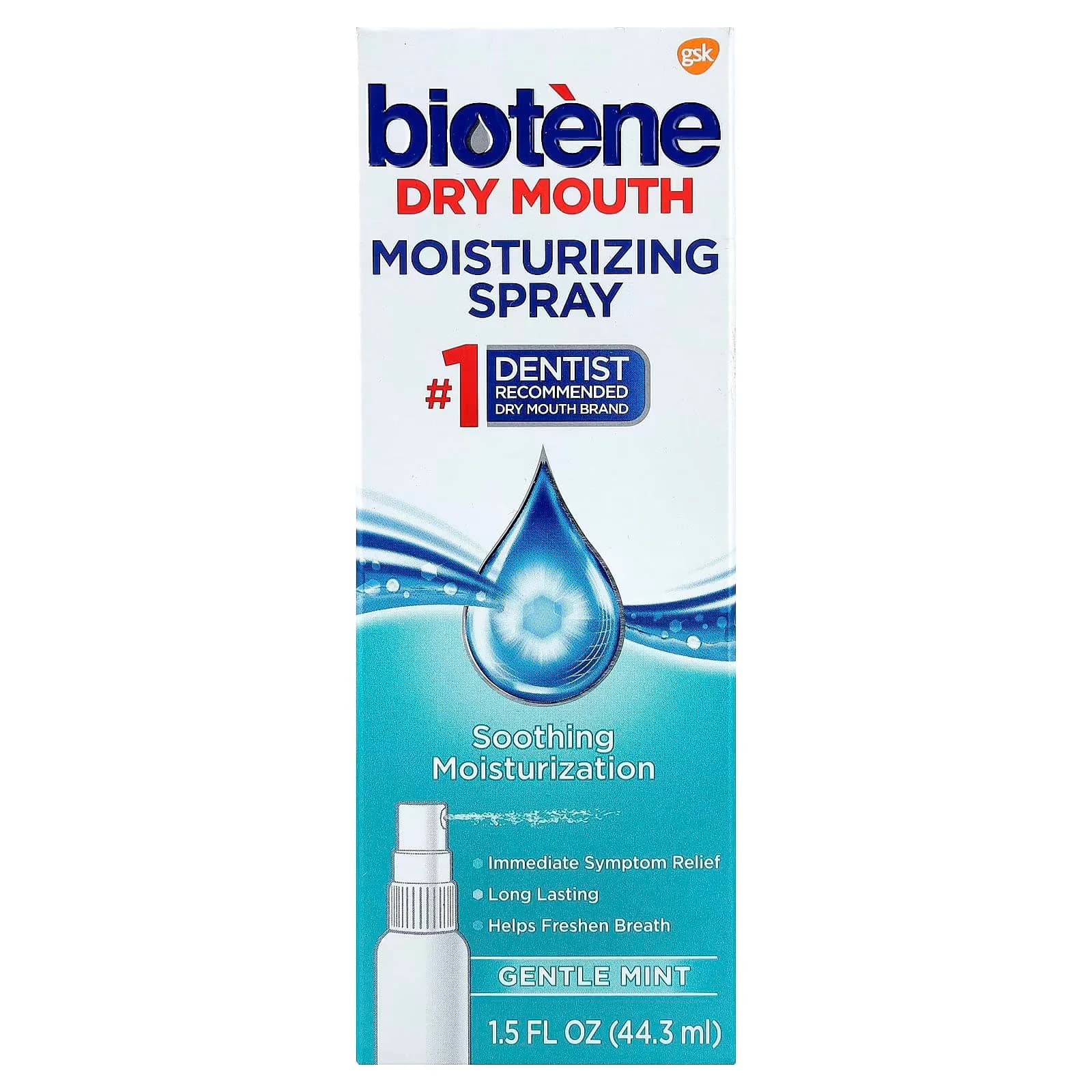 biotène Moisturizing Mint Mouth Spray 18 fl oz (216 ml) | Dentist Recommended for Dry Mouth Relief — 1.5 Fl Oz