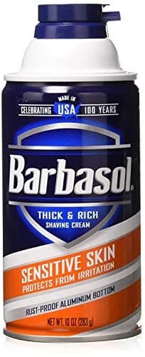 Barbasol Thick & Rich Shaving Cream for Sensitive Skin 296ml (10 oz) | Gentle Care Pack of 11 thumbnail 1