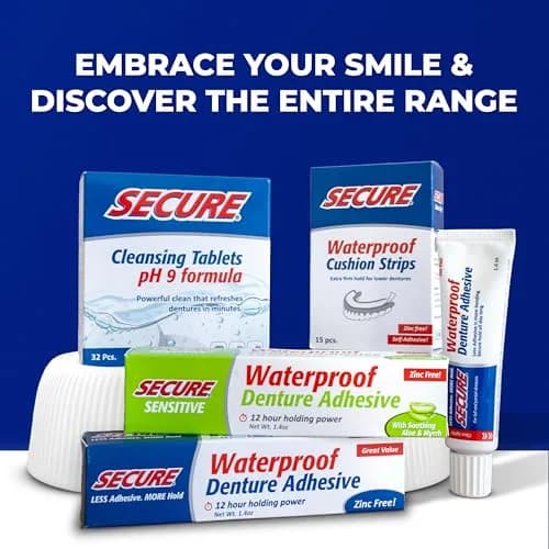 Secure Denture Cleaning Tablets 64 Count | pH 9 Formula for Deep Disinfection thumbnail 7