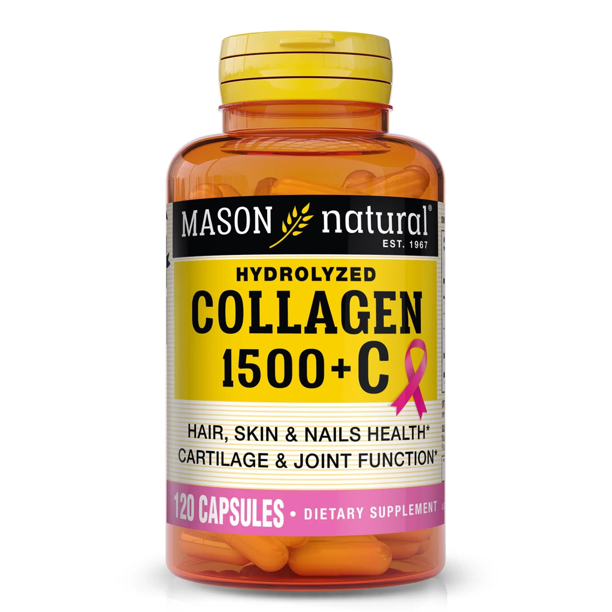 MASON NATURAL Collagen with Vitamin C & Biotin 1500mg | Supports Hair, Skin & Nails (70-120 chars) - main product image