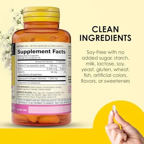 MASON NATURAL Collagen with Vitamin C & Biotin 1500mg | Supports Hair, Skin & Nails (70-120 chars) thumbnail 5