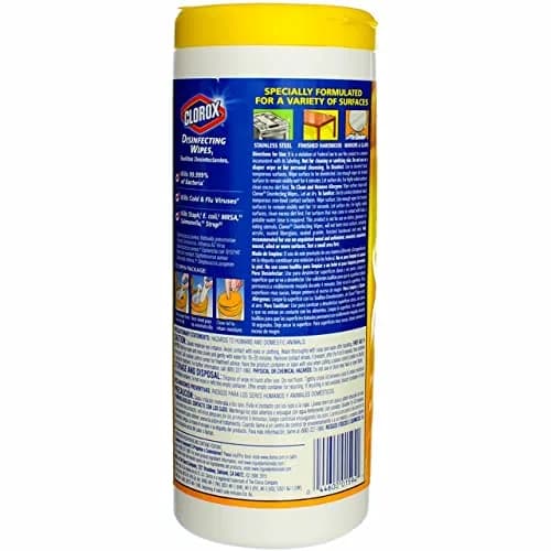 Clorox Disinfecting Wipes Lemon 35CT | Thick, 99.9% Germ Kill, Bleach-Free, Multi-Surface (enables 210 wipes, 2.27kg) thumbnail 5