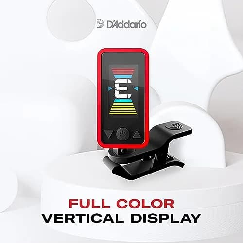 D'Addario Eclipse Red Clip-On Guitar Tuner | Accurate Chromatic Tuning for Guitar, Bass, Ukulele thumbnail 6