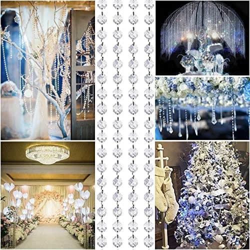 KinHom Crystal Acrylic Gems Bead Garland Strands 4.88 m (16 ft) | Elegant Decor for Parties & Home thumbnail 7