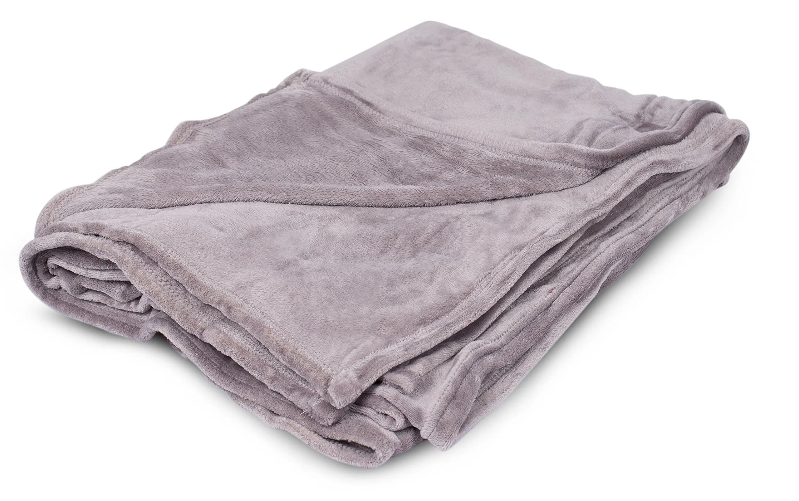 BIRDROCK HOME Plush Throw Blanket Grey 90x90 | Ultra Soft Microfiber Couch & Travel - main product image