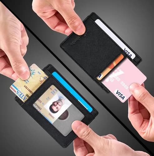 Travelambo Slim Wallet Front Pocket Minimalist Leather RFID Blocking Medium Size | Compact & Secure thumbnail 9