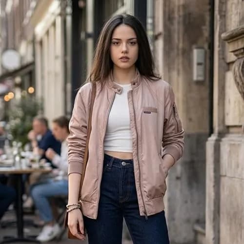 Members Only Iconic Boyfriend Jacket for Women with Satin Finish (Brush, Medium) | Oversized, Long Fit, Satin thumbnail 3