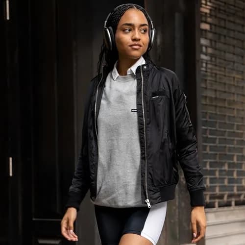 Members Only Iconic Boyfriend Jacket for Women with Satin Finish (Black, Medium) | Stylish, Durable & Easy to Maintain thumbnail 3