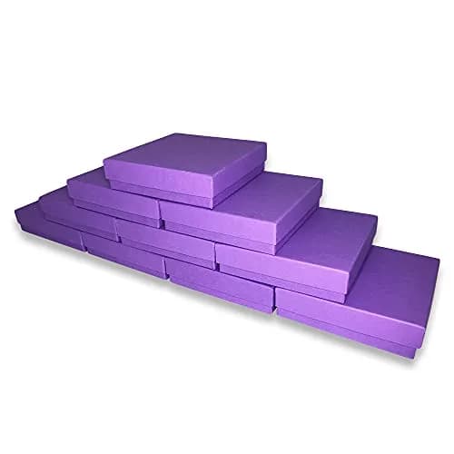 888 Display Purple Cotton Filled Jewelry Boxes 15-Pack 8.9cm x 8.9cm x 2.2cm | Ideal for Gifting & Display thumbnail 5