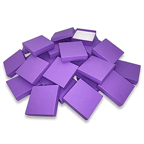 888 Display Purple Cotton Filled Jewelry Boxes 15-Pack 8.9cm x 8.9cm x 2.2cm | Ideal for Gifting & Display thumbnail 7