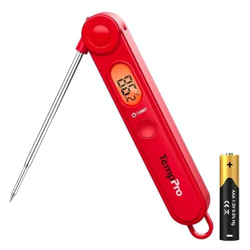 TempPro TP03B Digital Meat Thermometer with Backlight | Instant Read Cooking Thermometer for Grill, Smoker, BBQ, Oil, Candy, Bread, Coffee (156g / 5.5oz) thumbnail 1