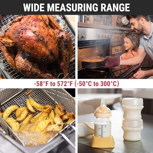TempPro TP03B Digital Meat Thermometer with Backlight | Instant Read Cooking Thermometer for Grill, Smoker, BBQ, Oil, Candy, Bread, Coffee (156g / 5.5oz) thumbnail 6