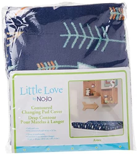 NoJo Aztec Changing Pad Cover | Ultra-Soft Velboa Fabric, 32x16x4 Inch, Navy Arrow Design thumbnail 5