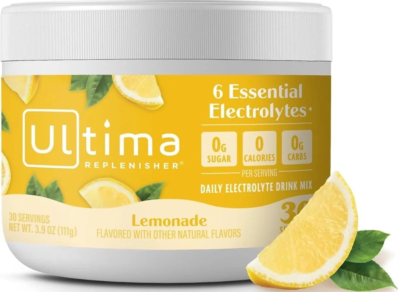 Ultima Replenisher Lemonade Electrolytes Powder 3.7 oz (105 g) | Zero Sugar Hydration - main product image
