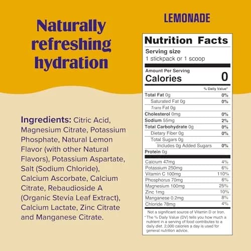 Ultima Replenisher Lemonade Electrolytes Powder 3.7 oz (105 g) | Zero Sugar Hydration thumbnail 3