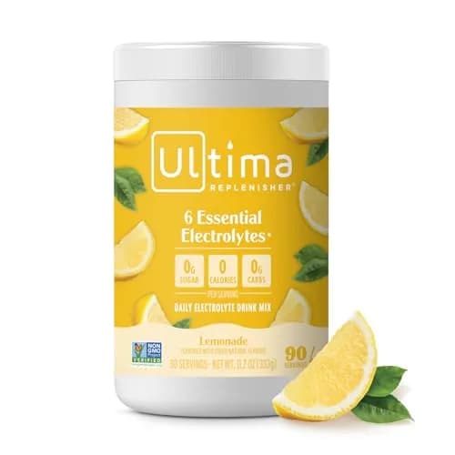 Ultima Replenisher Daily Electrolyte Powder Drink Mix | Lemonade Flavor, 90 Servings (318g/11.1oz) thumbnail 1