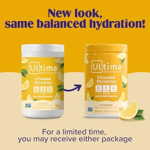 Ultima Replenisher Daily Electrolyte Powder Drink Mix | Lemonade Flavor, 90 Servings (318g/11.1oz) thumbnail 4