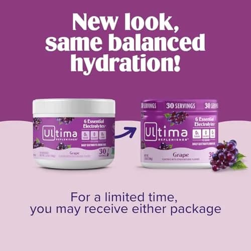 Ultima Replenisher Grape Electrolytes Powder 3.8 oz (108 g) | Zero Sugar Hydration with 6 Key Electrolytes thumbnail 4