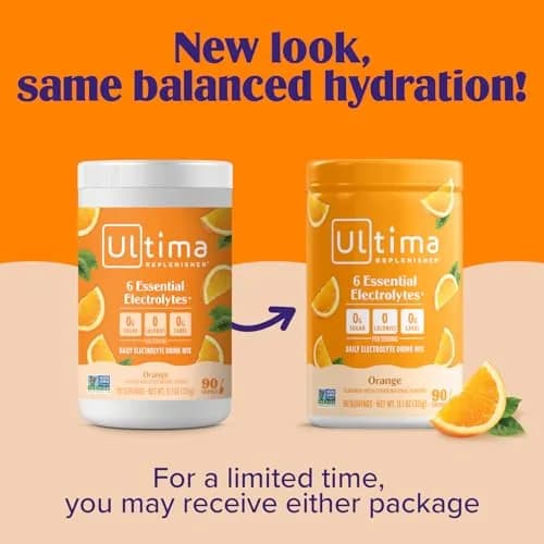 Ultima Replenisher Daily Electrolyte Powder Drink Mix Orange 90 Servings (3.14 oz / 89g) | Zero Sugar Hydration with 6 Electrolytes thumbnail 4