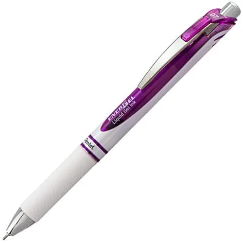 Pentel EnerGel Pearl RTX Retractable Gel Pen, 0.7mm Needle Tip, 2 Pack, Violet Ink | Smooth Ink Flow thumbnail 2