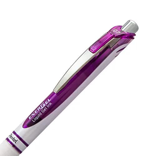 Pentel EnerGel Pearl RTX Retractable Gel Pen, 0.7mm Needle Tip, 2 Pack, Violet Ink | Smooth Ink Flow thumbnail 3