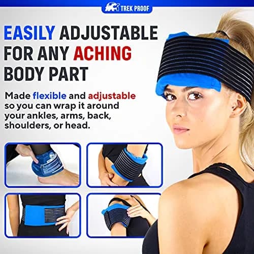 TrekProof Ice Packs for Injuries Reusable 3 Piece Set | Hot & Cold Gel Wrap Support for Recovery & Pain Relief thumbnail 5