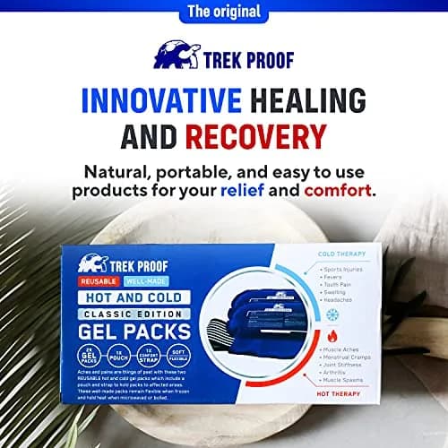 TrekProof Ice Packs for Injuries Reusable 3 Piece Set | Hot & Cold Gel Wrap Support for Recovery & Pain Relief thumbnail 7