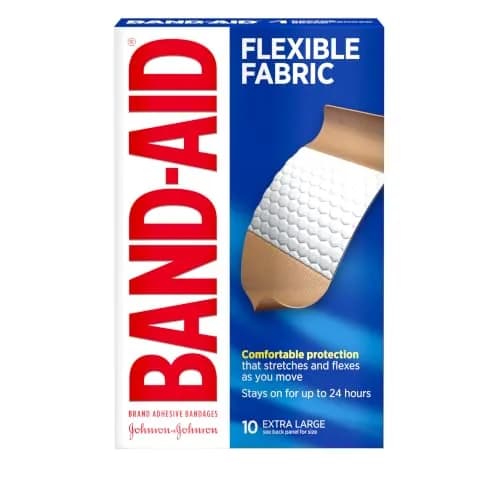 Band-Aid Brand Flexible Fabric Adhesive Bandages Extra Large 10 Count | Comfortable Wound Care for Large Minor Wounds thumbnail 1