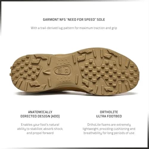 GARMONT TACTICAL T8 NFS 670 Suede Combat Boots, Coyote, Size 7 | Waterproof, Lightweight & Durable thumbnail 3