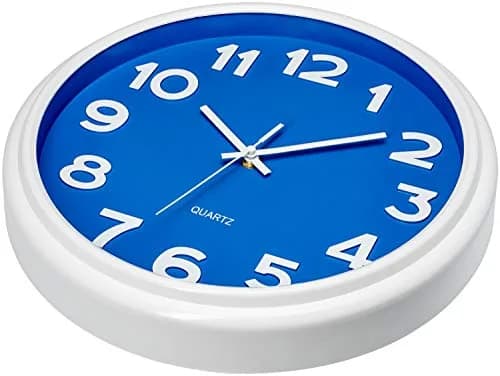 Bernhard Products Blue Wall Clock 12.5 Inch Silent Non-Ticking Modern Stylish Quartz Clocks for Home Kitchen Office Bedroom Boy's Room Nursery Kids School Classroom Battery Operated Easy to Read thumbnail 2