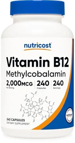 Nutricost Vitamin B12 (Methylcobalamin) 2000mcg | Gluten Free Vegetarian Supplement thumbnail 1