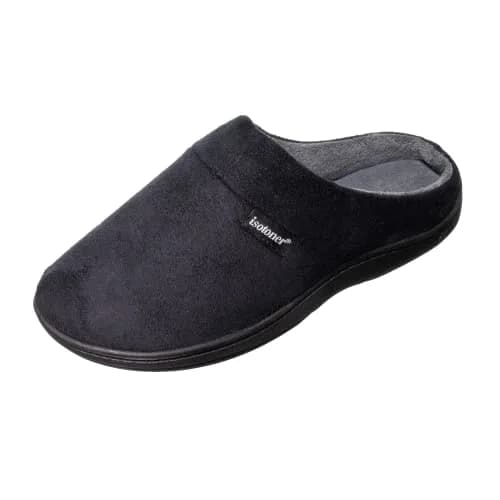 isotoner Men's Microsuede Devin Slip On Slippers with Cooling Memory Foam | Indoor/Outdoor Comfort (70-120 chars) thumbnail 1