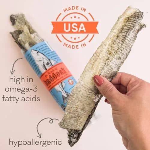 Polkadog Crunchy Haddock Skins Dog Treats | Single-Ingredient, 1lb | Omega-3 Rich, Hypoallergenic, Grain-Free thumbnail 3