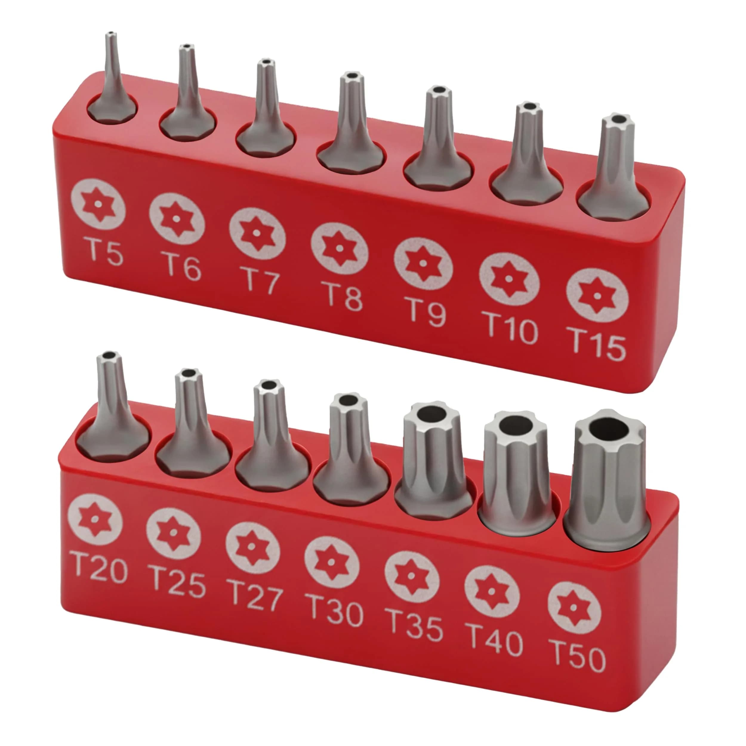 RamPro 15Pc Security Torx Bit Set T5-T50 with 1/4" Hex Shank | Tamper Proof Driver Bits for Automotive & Electronics