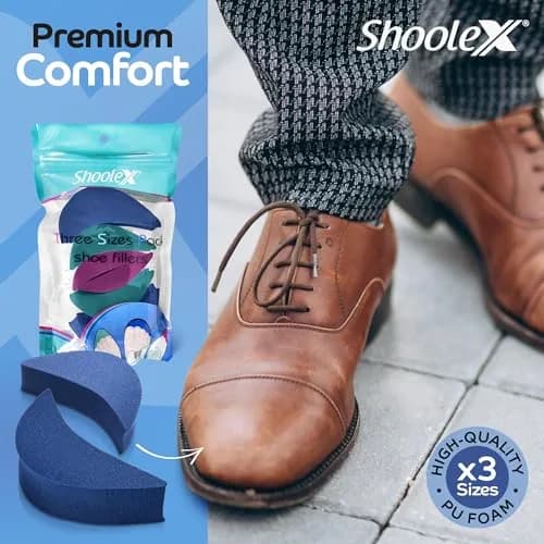 Shoolex Shoe Filler 3 Sizes in One Pack | PU Foam Toe Cushion Inserts for Big Shoes thumbnail 3